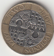 Great Britain UK £2 Two Pound Coin (Act Of Union) - Circulated - 2 Pond