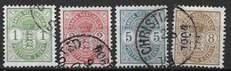 Antilles Danoises 1900 N° 16/19 Oblitérés Armoiries Cote 130 Euros - Denmark (West Indies)