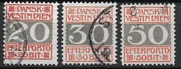 Antilles Danoises 1905 Taxe N° 6/8 Oblitérés Cote 64 Euros - Danimarca (Antille)