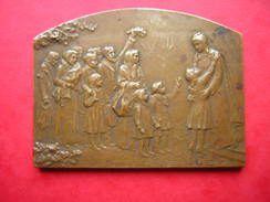 Plaque Médaille En Bronze La France Reconnaissante 1914-1918 Stern Paris 7 X 5.3 Cm Poids 99 Grammes - Frankrijk