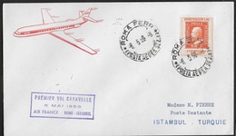 PRIMO VOLO - AIR FRANCE - ROMA - ISTAMBUL - 06.05.1959 - Luchtpost