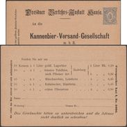 Dresde 1890, Poste Privée Stadtpost Hansa. Entier Postal, Bon De Commande De Bière. Pils, De Munich, Rizzi... - Bières