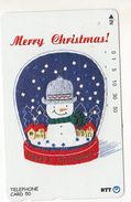 JAPON TELECARTE NOEL SNOWMAN Bonhomme De Neige - Noel