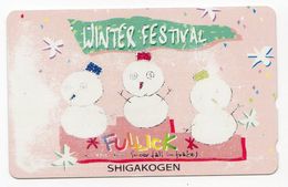 JAPON TELECARTE NOEL SNOWMAN Bonhomme De Neige - Noel