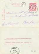 807/25 - Carte-Lettre Type TP 46 BRASSCHAET 1894 Vers BERCHEM Anvers - Signée Bosschaert - Kartenbriefe