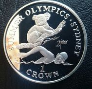 GIBRALTAR 1 CROWN 1999 SILVER PROOF " Summer Olympics - Sydney 2000"  Free Shipping Via Registered Air Mail - Gibraltar