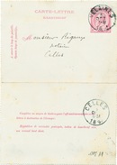 813/25 - Carte-Lettre Type TP 46 VELAINES 1893 Vers Notaire Rigaux à CELLES - Kartenbriefe