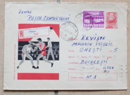 ROUMANIE Boxe, Entier Postal Illustré (postal Stationary) Ayant Circulé En Recommandé. 1968 - Boxen