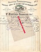 69- LYON-RARE DOUBLE FACTURE P. HANTZER PHARMACIEN-PHARMACIE-SIROP DE BOCHET IODE BERTRAND AINE-21 PLACE BELLECOUR- 1884 - 1800 – 1899