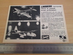 Page De Revue Des Années 60/70 : MAQUETTES PLASTIQUE LINDBERG, Format : 1/2 Page A4 - Avions