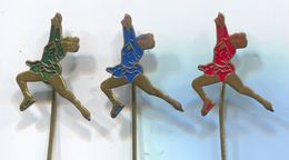 Ice Figure Skating -  Vintage Pin, Badge, Abzeichen 1960s, 3 Pcs - Kunstschaatsen