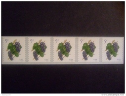 USA 2016  GRAPES COIL  STRIP OF 5 - PINOT NOIR  MNH**          (Q7-020) - Unused Stamps