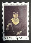 SLOVENIA 2012 Woman With Lace Painting Painter Veno Pilon Used Stamp Michel 970 - Slovenia