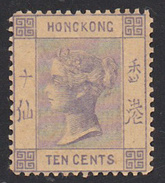 HONG-KONG-QUEEN-VICTORIA-1882-10-CENT-FILIGREE-CA-(WZ2)-COTE MICHEL-1200-EURO-SEE-SCAN - Unused Stamps