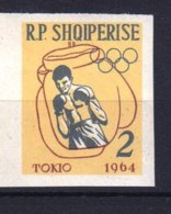 ALBANIE Boxing, Boxe,  Boxeo, Jeux Olympiques TOKYO 1964 NON DENTELE, IMPERFORATE Neuf Sans Gomme - Boxen