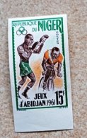 NIGER, Boxing, Boxe, Boxeo Jeux D'abidjan 1961 Adherences Legeres. Non Dentelé. IMPERFORATE - Boksen