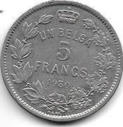 *belguim 5 Francs   1930 French Pos A  Vf+ - 5 Francs & 1 Belga