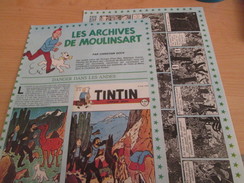 Page De Revue Des Années 70/80 : LES ARCHIVES DE MOULINSART / 2 FEUILLES , 3 OU 4 PAGES - Hergé