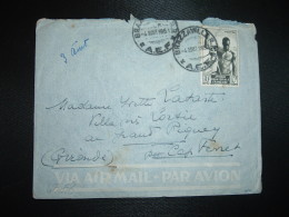 LETTRE TP AEF 10F OBL. 4 AOUT 1951 BRAZZAVILLE R.P. A.E.F. - Lettres & Documents