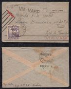 Brazil Brasil 1941 VASP Airmail Cover SAO PAULO To RIO Rapido Letter Inside - Posta Aerea (società Private)