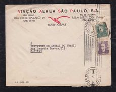 Brazil Brasil 1956 VASP Advertising Cover SAO PAULO To RIO - Luchtpost (private Maatschappijen)