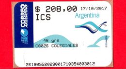 ARGENTINA - Usato - 2017 - ATM - Correo Argentino - Colegiales - 208.00 - Affrancature Meccaniche/Frama