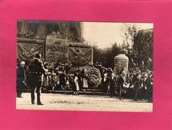 Militaria, Monument Aux Morts, Cérémonie, Célébration, Roi, Président, Carte Photo, Animée, () - Monuments Aux Morts