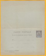 1900 - Entier Postal Carte Et Sa Réponse Payée - Non Utilisées -- 10 C Noir  Groupe - Surcharge Bleue - Briefe U. Dokumente