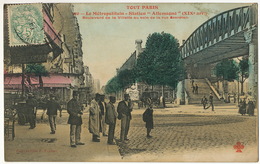 Tout Paris Metropolitain  100 Station " Allemagne " XIX Eme Bd De La Villette Rue Secretan Colorisée - Métro