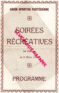 45-LA FERTE SAINT AUBIN- PROGRAMME SOIREES RECREATIVES   1945-LA ROBE ROUGE-LES BOULINGRIN-IMPRIMERIE DUCREUX - Programma's