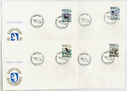 GREENLAND 1989 Birds III On FDCs .  Michel  191-94 - FDC