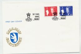 GREENLAND 1989 Queen Margarethe Definitive 3.20, 4.40 Kr. On FDCs .  Michel  189-90 - FDC