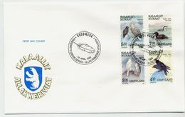 GREENLAND 1988 Birds II. On FDC .  Michel  181-84 - FDC