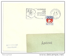 DOUBS - Dépt N° 25 = MONTBELIARD 1967 = FLAMME Codée SUPERBE = SECAP Multiple ' PENSEZ + CODIFIEZ' = Pensée N° 1 - Código Postal