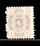 Finland 1875-81 MH Scott #17 2p Coat Of Arms White Line Above E In PENNIA - Ungebraucht