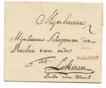 MALINES (21 X 3 Mm) Naar Lokeren  Genoteerde Datum Achteraan: 1 Febr.1782 (geen Briefinhoud) - 1714-1794 (Paises Bajos Austriacos)