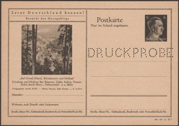 Allemagne 1942. Entier Postal Touristique Perforé Druckmuster, Spécimen. Bad Grund, Harzgebirge. Rhumatisme, Gynécologie - Thermalisme