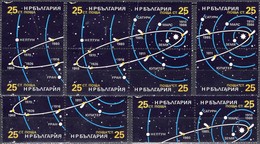Comet Halley 1986 Bulgarien 3454/7,4ZD,VB+Block 162 ** 11€ Satellit Planeten S/s Blocs Space Se-tenants Bf Bulgaria - Verzamelingen & Reeksen