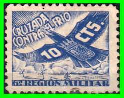 ESPAÑA SELLO CRUZADA CONTRA EL FRIO 10 CTS  6ª REGION MILITAR. - Kriegssteuermarken