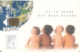 CARTE+PUCE-MAROC-AFRIC PHONE-ONCF-GEM-20U-ENFANTS-UTILISE-TB - Marokko