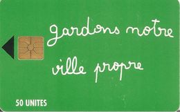 CARTE+PUCE-MAROC-AVE PHONE-50U-GEM-GARDONS NOTRE VILLE PROPRE-UTILISE-TBE - Maroc