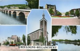 Boulogne Billancourt Le Pont De Sevres Le Rond Point De La Reine L'eglise Sainte Therese Et Les Bords De Seine En 1961 - Boulogne Billancourt