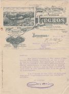 Facture 1908 / LEGROS / Fabrique Voitures Carosserie / 77 Fontainebleau - Otros & Sin Clasificación
