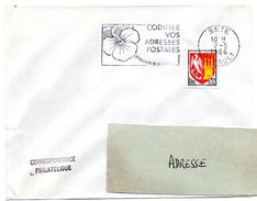 HERAULT - Dépt N° 34 = SETE 1966 = FLAMME Non Codée =  SECAP Multiple ' PENSEZ + CODIFIEZ' = Pensée N° 1 - Código Postal