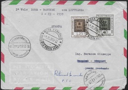 PRIMO VOLO LUFTHANSA - ROMA BANGKOK - BUSTA PRIVATA - 01.11.1959 - Airmail