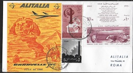 PRIMO VOLO ALITALIA - CAIRO ROMA - BUSTA UFFICIALE - 23.07.1960 - Airmail