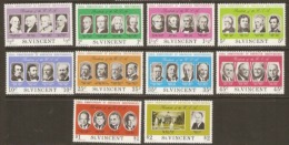 St Vincent  1975  SG 456-65  American Independence  Mounted Mint - St.Vincent (...-1979)