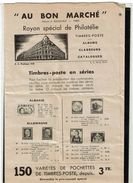 BR39 - AU BON MARCHE RAYON PHILATELIE MARS 1939 ENCART 3 VOLETS  6 FACADES - Catalogi Van Veilinghuizen
