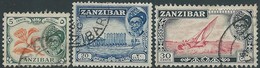 ZANZIBAR 1957 TRE VALORI USATI - Zanzibar (...-1963)