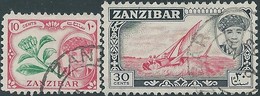 ZANZIBAR 1961 DUE VALORI USATI - Zanzibar (...-1963)